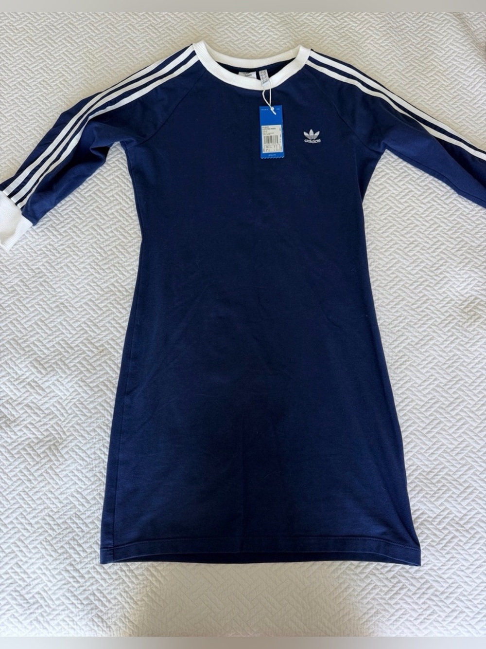 adidas Navy Blue Three-Stripe Raglan Dress